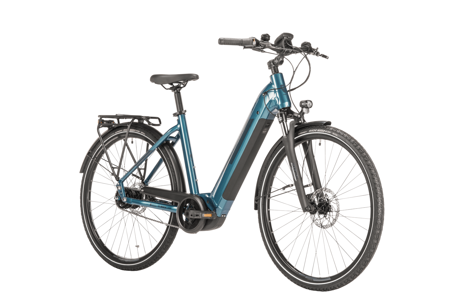 trenoli LIVENZA classico NX 625 in dark petrol – glänzend | City E-Bike mit 625 Wh